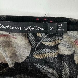 GUDRUN SJODEN BLACK FLORAL LS JERSEY DRESS XL